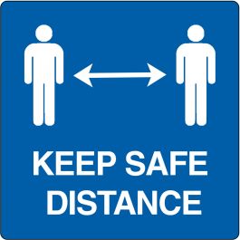 Gulv-piktogram for "Keep safe distance”