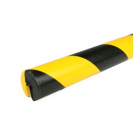PRS bumper til kanter, model 2 - gul/sort - 1 meter