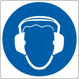 Gulv-piktogram for "Hørebeskyttelse er påkrævet"