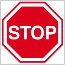 Gulv-piktogram for “Stop”