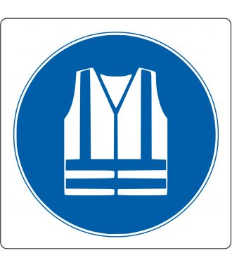 Gulv-piktogram for “Sikkerhedsvest påbudt”