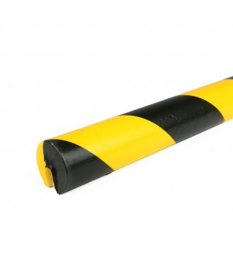 PRS bumper til kanter, model 2 - gul/sort - 1 meter