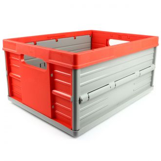 Sammenklappelig kasse - 32 liter - rød og grå